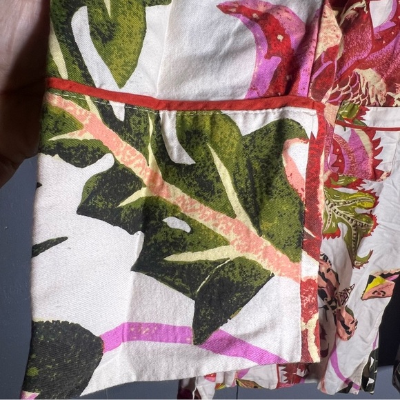 Anthropologie Raphael Balme Floral Flannel Sleep Button Front PJ Top Size XXS - Picture 8 of 10